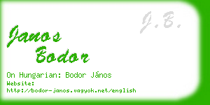 janos bodor business card
